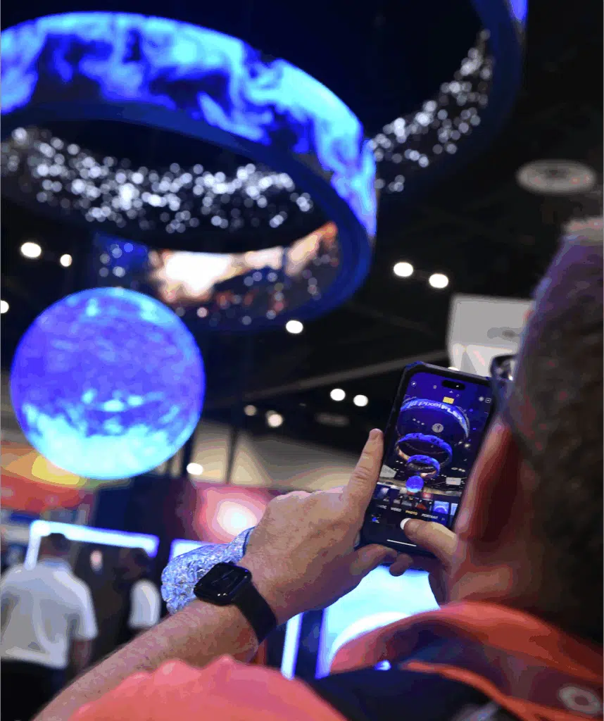 Creative trade show exhibit at InfoComm with LED displays